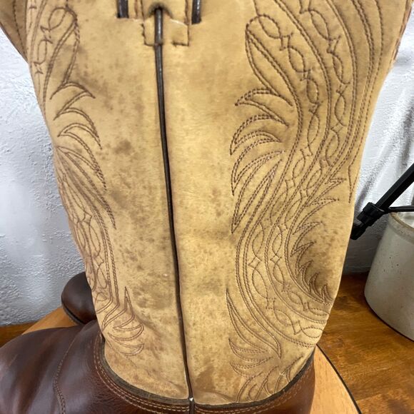 Durango Cowboy Boots Mens 9 Brown Tan Western Ranch Rodeo Leather Pull On Riding main image 15